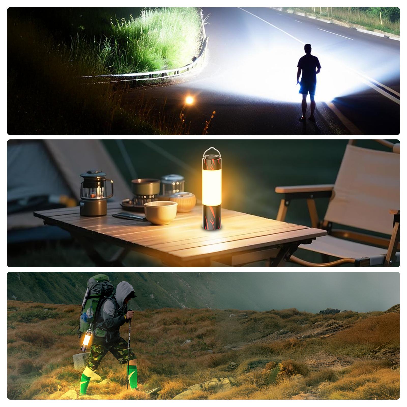 Rechargeable 4-in-1 Camping Flashlight with Six Modes, Super Bright High Lumen Zoom Beam, Portable Outdoor Light with Hook, USB Rechargeable, Lightweight and Durable, Suitable for Camping, Hiking, Emergencies,TikTokShopBlackFriday