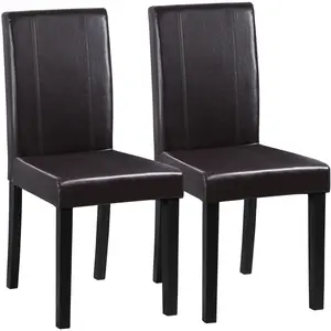 Segawe Modern Simple Style Parson Chair Urban Leather Dining Seats, Brown