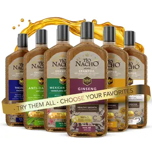 Tío Nacho Herbal Shampoo Variety Pack – Strengthening & Anti-Hair Loss Natural Shampoo Set with Royal Jelly & Botanical Extracts