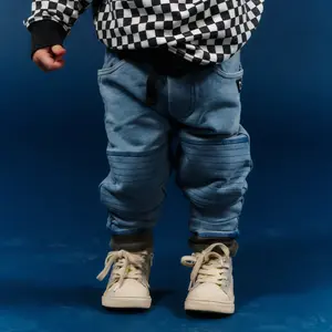 Kids Moto Joggers - 'Light Indigo Denim'