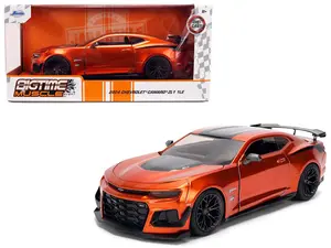 2024 Chevrolet Camaro ZL1 1LE Orange Metallic with Black Stripes "Bigtime Muscle" 1/24 Diecast Model Car by Jada