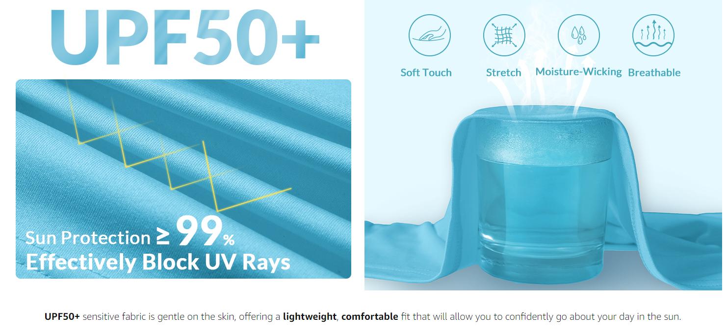 baleaf Men's Sun Protection Shirts UV SPF UPF 50+ Long Sleeve Rash Guard Fishing Running Quick Dry Lightweight